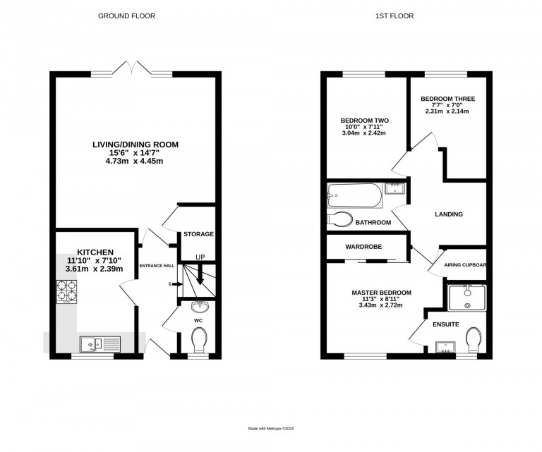 Floorplans For Merlin Way, Jennett`s Park