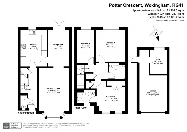 Floorplans For Potter Crescent, Wokingham